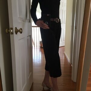 Lands’ End velveteen brown capri slacks size 8